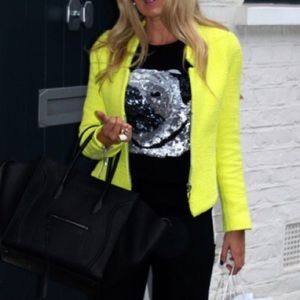 Zara Neon yellow jacket - used - sz M